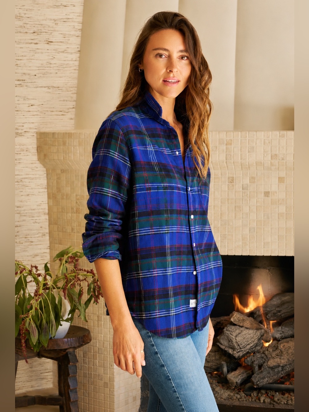 Frank & Eileen Eileen Italian Cotton Flannel Plaid Shirt Medium